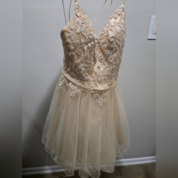 Dancing Queen Dresses & Skirts - Chic Beige Embellished Gown